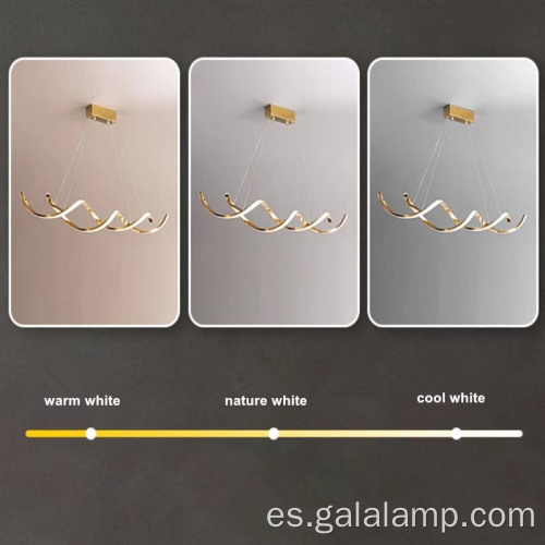 Lámpara de araña LED de onda moderna: elegante lámpara colgante nórdica